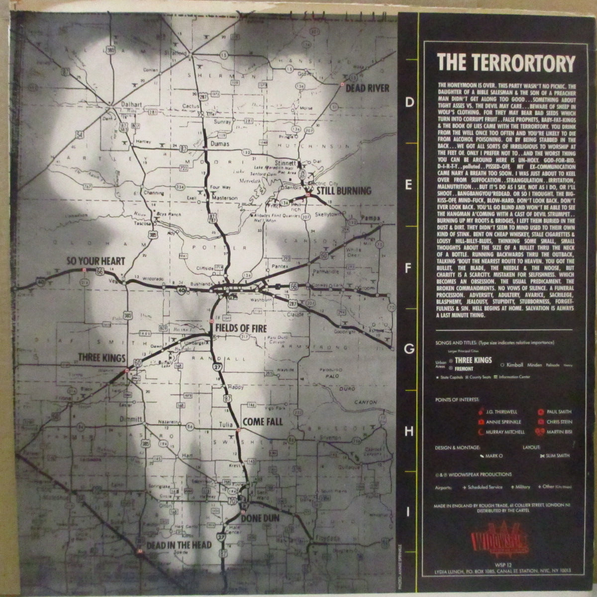 LYDIA LUNCH (リディア・ランチ) - Honeymoon In Red (US Test Press.LP+Test Iner/Test CVR)