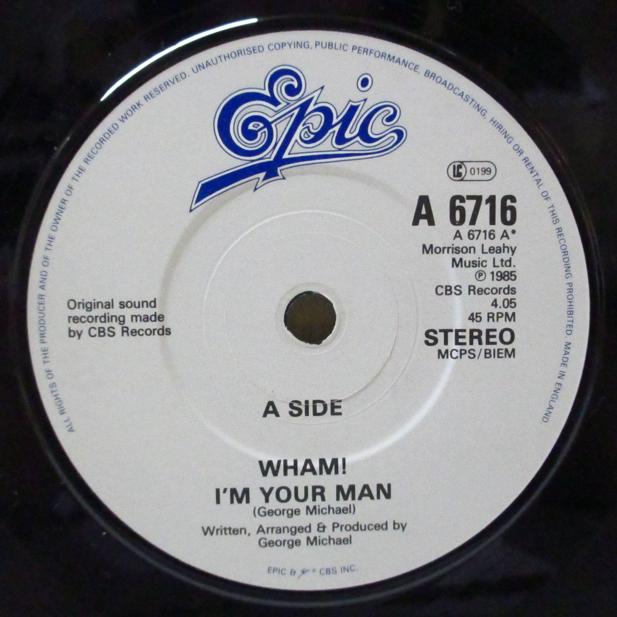 WHAM! (ワム!) - I'm Your Man (UK オリジナル 7インチ+マットソフト紙ジャケ)
