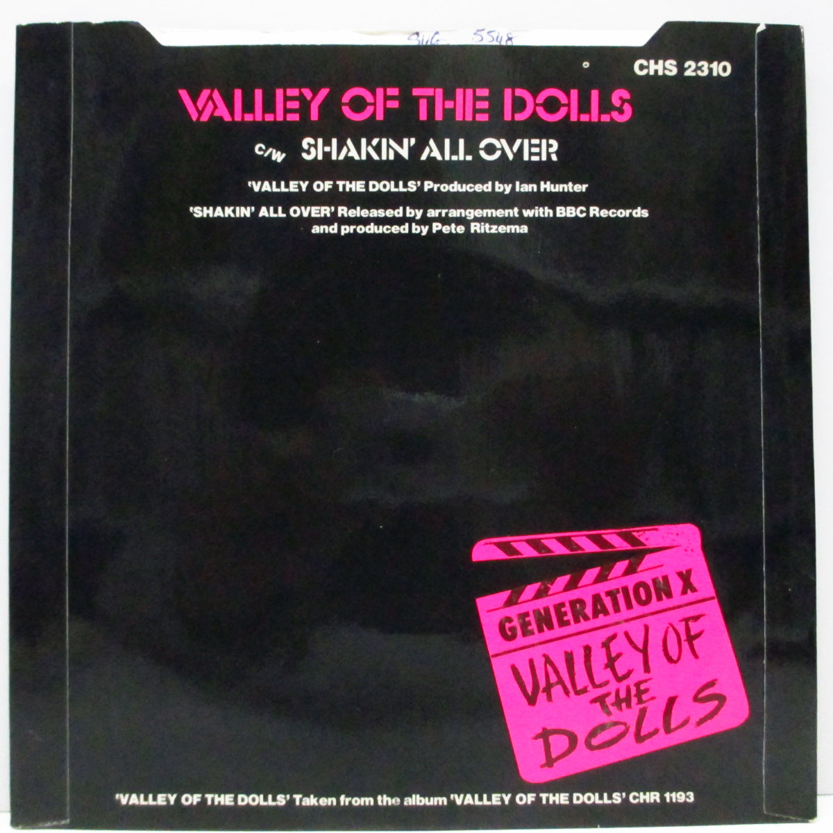 GENERATION X (ジェネレーション X) - Valley Of The Dolls (UK 限定「紙ラベ・ブラウンヴァイナル」7"+両面コーティングジャケ)