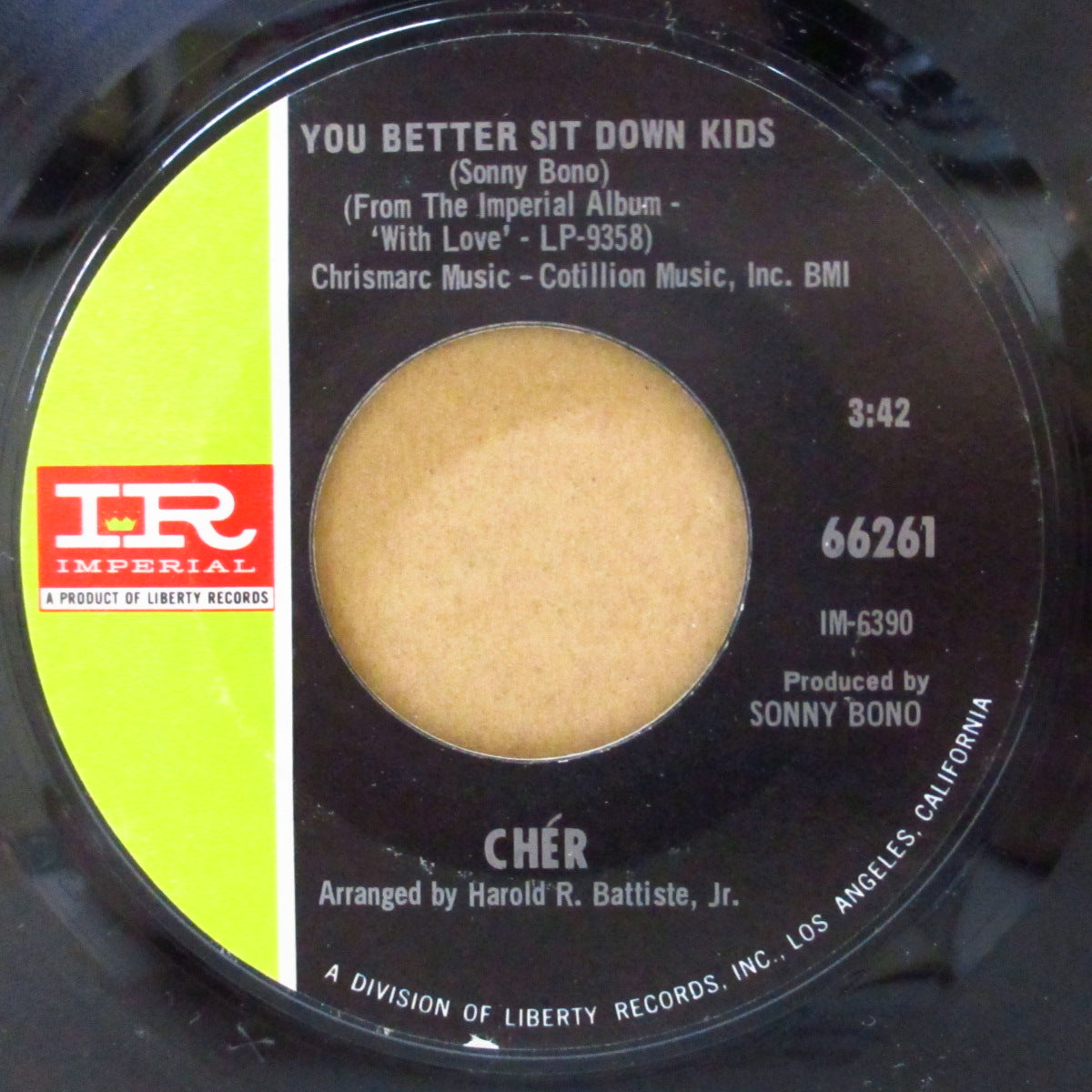 CHER (シェール) - You Better Sit Down Kids / Mama (US Orig.7"+CS)