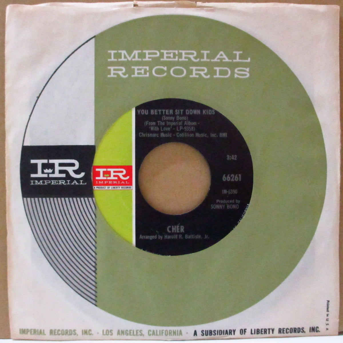 CHER (シェール) - You Better Sit Down Kids / Mama (US Orig.7"+CS)