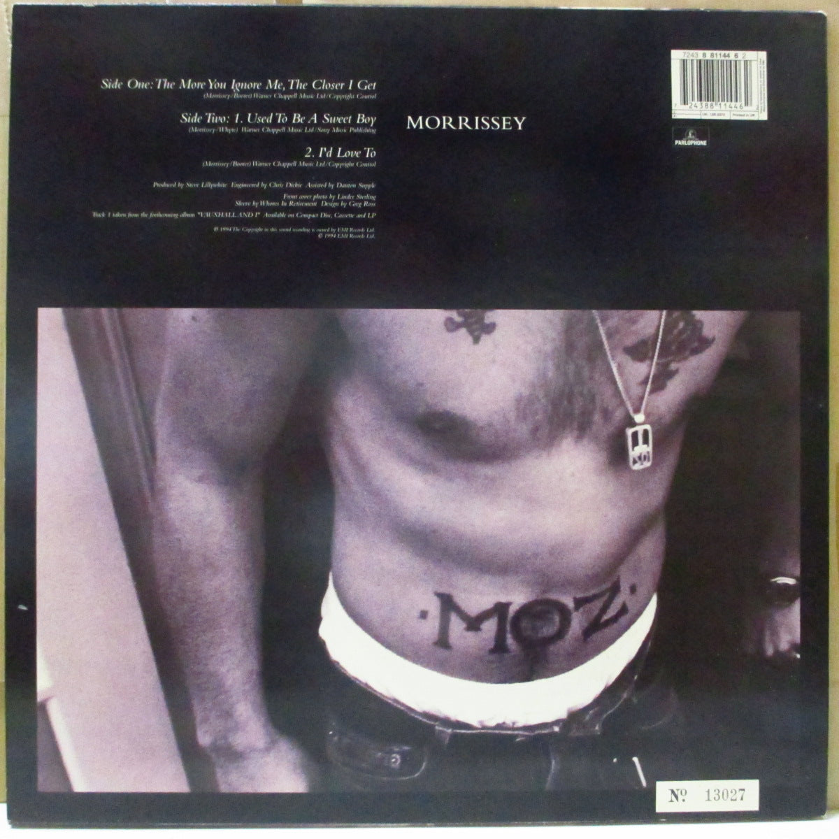 MORRISSEY (モリッシー) - The More You Ignore Me, The Closer I Get (UK 限定 12"+ポスター/ステッカー付きナンバリング入りジャケ)
