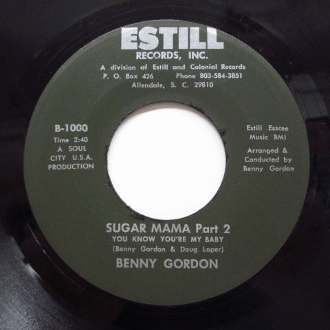 BENNY GORDON (ベニー・ゴードン) - Sugar Mama (Part 1 & 2)