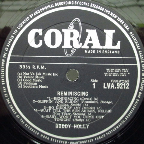 BUDDY HOLLY (バディ・ホリー) - Reminiscing (UK Orig.Mono LP/CFS)