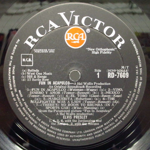 ELVIS PRESLEY (エルヴィス・プレスリー) - Fun In Acapulco (UK 60's Re Mono LP/CS)