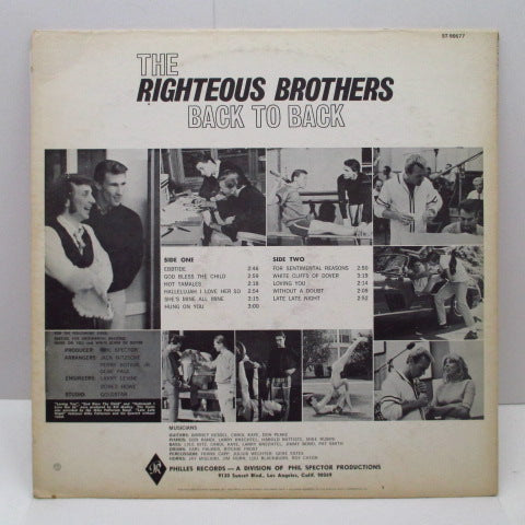 RIGHTEOUS BROTHERS (ライチャス・ブラザース) - Back To Back (US Capitol Record Club STEREO)