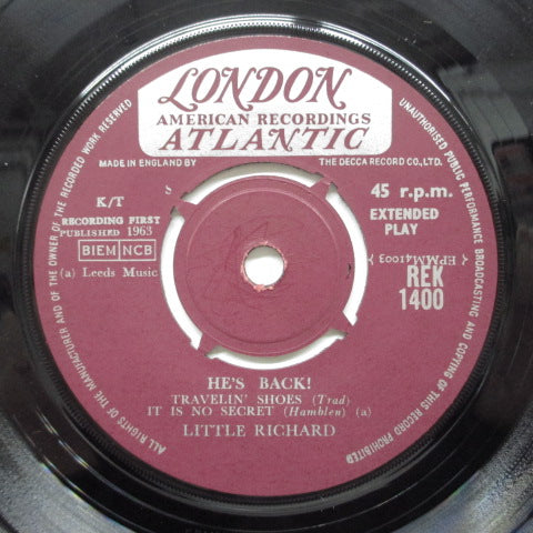 LITTLE RICHARD (リトル・リチャード) - He's Back (UK Orig.EP)
