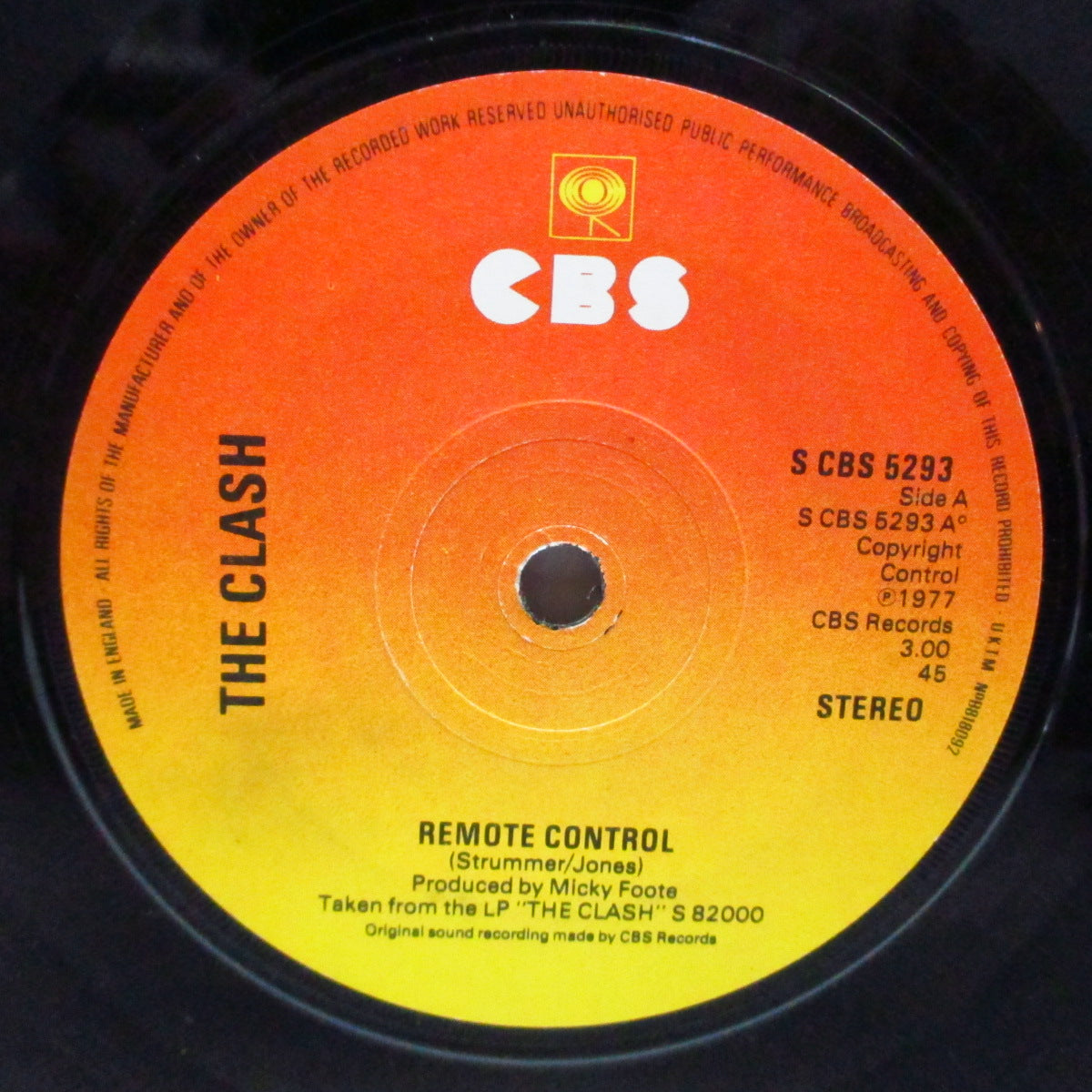 CLASH, THE (ザ・クラッシュ) - Remote Control (UK Orig.7"/S CBS 5293/NOPS)