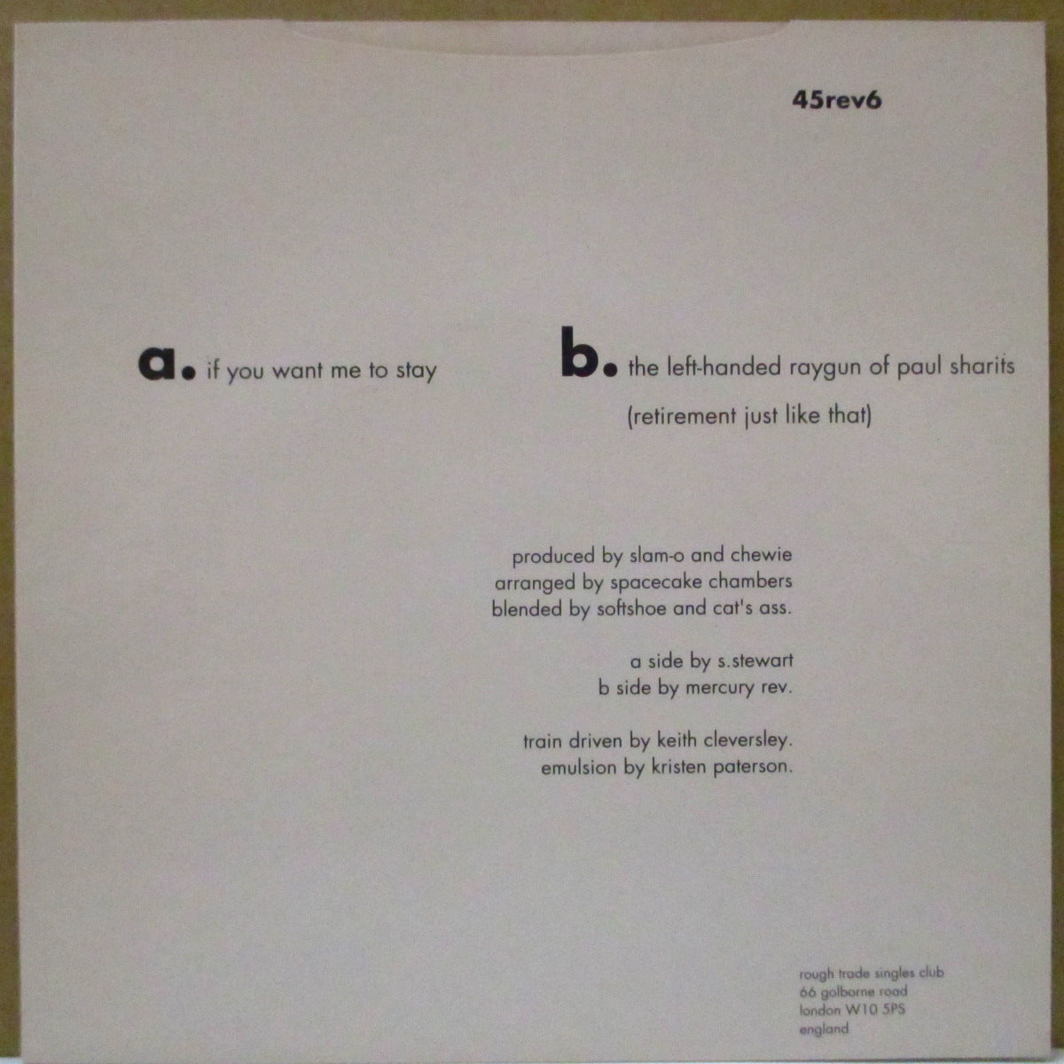 MERCURY REV (マーキュリー・レヴ) - If You Want Me To Stay (UK Orig.7")