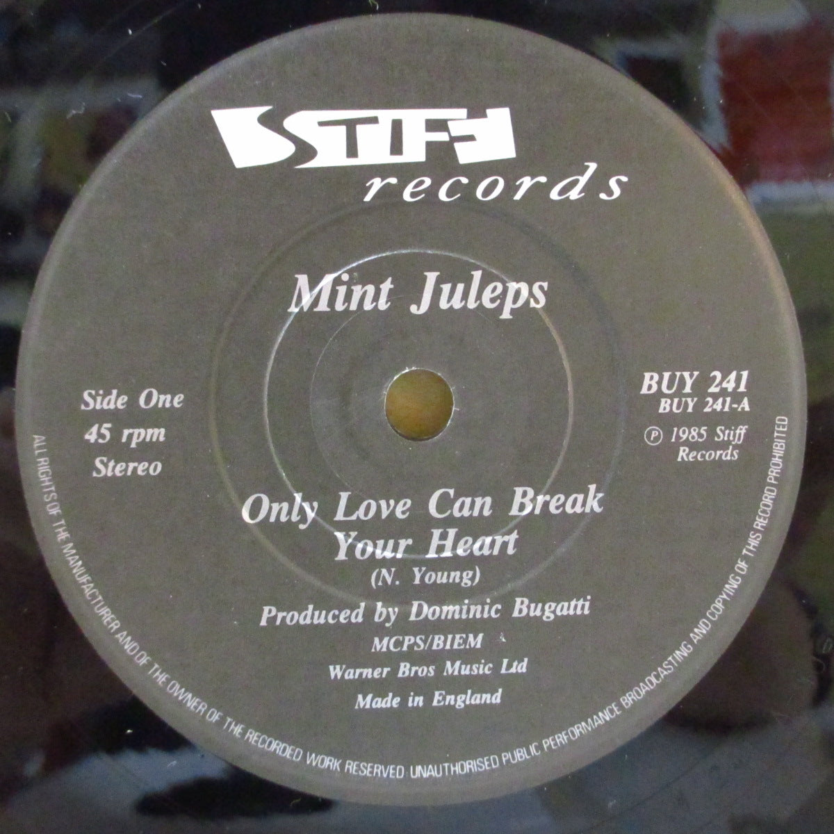 MINT JULEPS (ミント・ジュレプス) - Only Love Can Break Your Heart (UK オリジナル 7インチ+光沢固紙ジャケ)