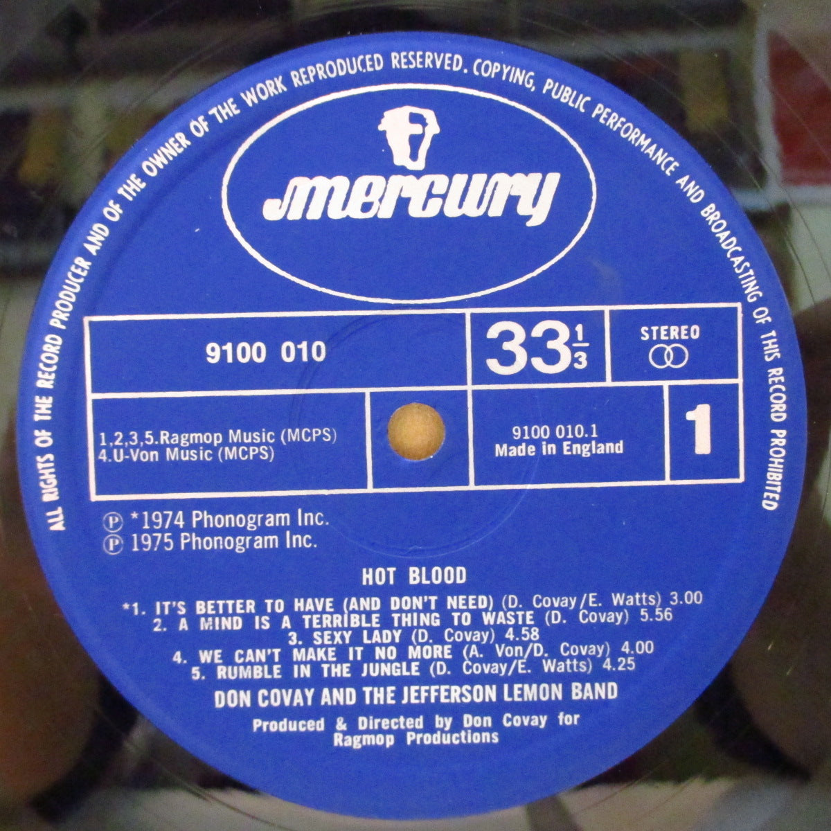 DON COVAY (ドン・コヴェイ) - Hot Blood (UK Orig.LP/CS)