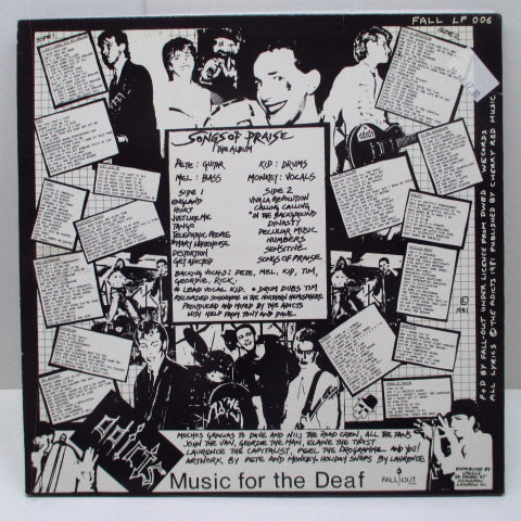 ADICTS, THE (ジ・アディクツ) - Songs Of Praise (UK 80's 限定再発「イエローヴァイナル」LP/ステッカー付モンキージャケ)