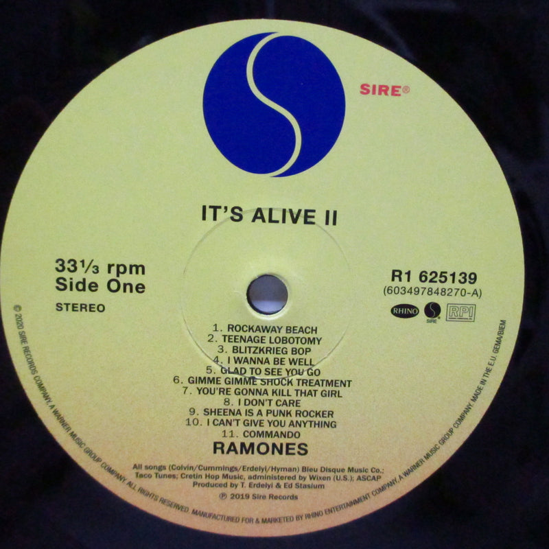 RAMONES (ラモーンズ)  - It's Alive II (Worldwide 8,000枚限定「RSD 2020」180g 2xLP/2xステッカー&ナンバリング入り見開ジャケ）