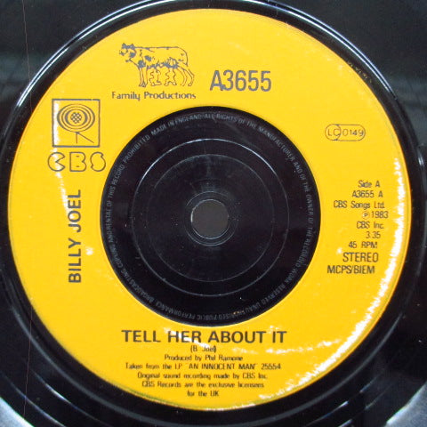 BILLY JOEL (ビリー・ジョエル) - Tell Her About It (UK オリジナル 7"/Matte PS)