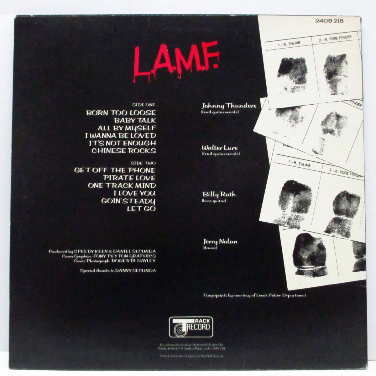 JOHNNY THUNDERS & THE HEARTBREAKERS (ジョニー・サンダース & ザ・ハートブレイカーズ) - L.A.M.F. (UK '77 初回「Porkyマト」オリジナル LP)