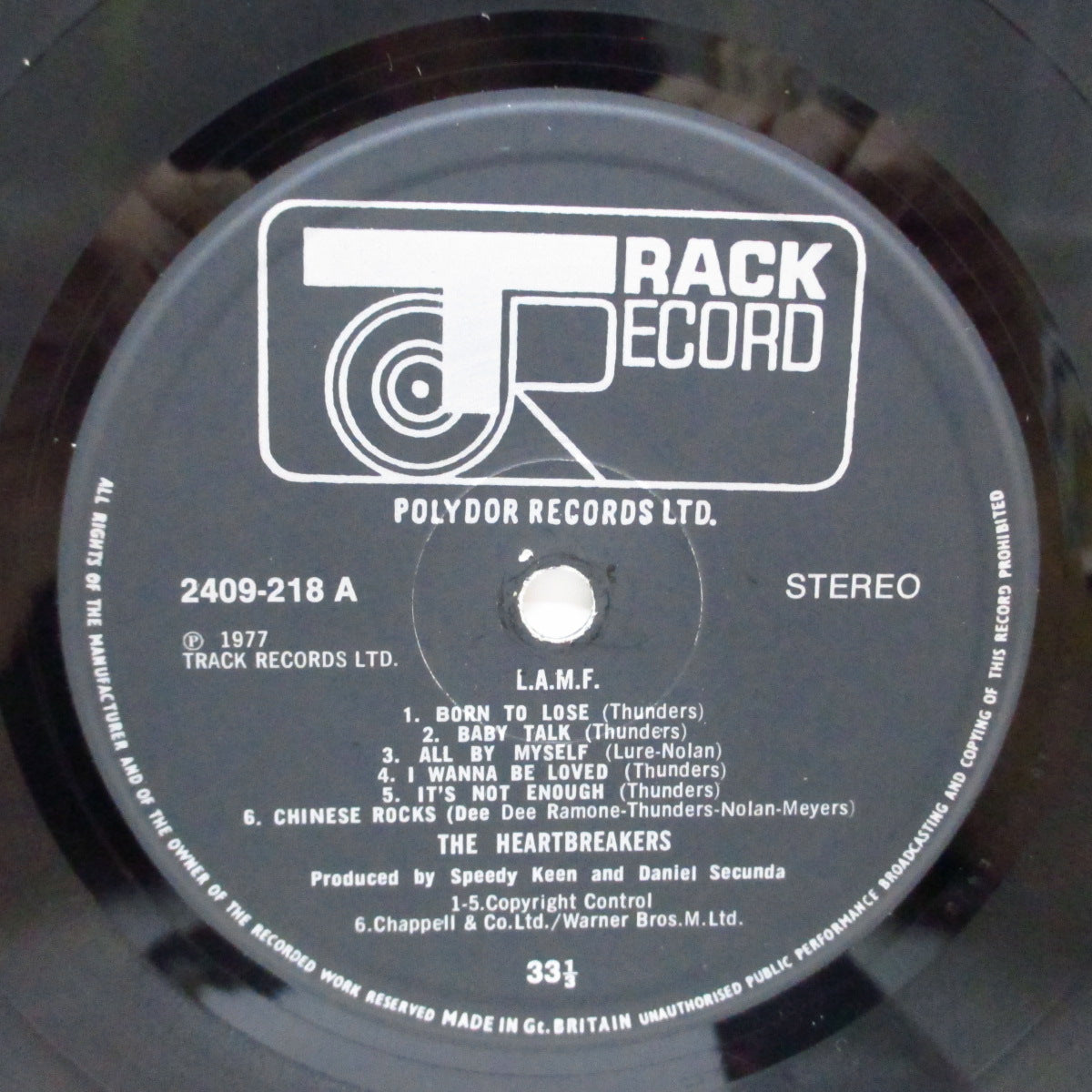 JOHNNY THUNDERS & THE HEARTBREAKERS (ジョニー・サンダース & ザ・ハートブレイカーズ) - L.A.M.F. (UK '77 初回「Porkyマト」オリジナル LP)