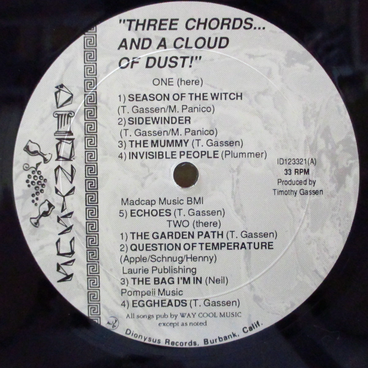 OVERCOAT, THE (MARSHMALLOW OVERCOAT) (ザ(マシュマロ)オーヴァーコート) - Three Chords... And A Cloud Of Dust! (US オリジナル LP)