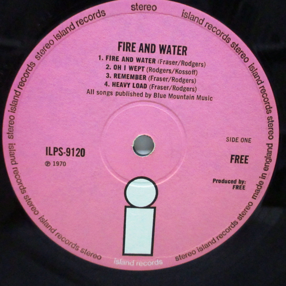 FREE (フリー) - Fire And Water (UK オリジナル LP/テクスチャーラベ)