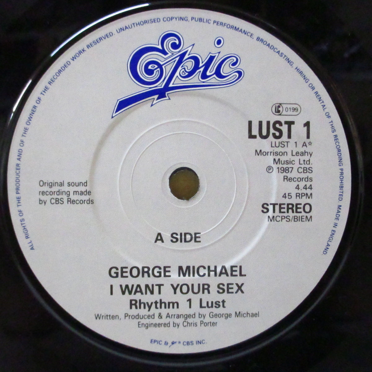 GEORGE MICHAEL (ジョージ・マイケル) - I Want Your Sex (UK オリジナル 7")