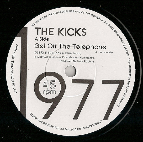 KICKS, THE (ザ ・キックス) - Get Off The Telephone (Japan 限定正規再発 7"「廃盤 New」)