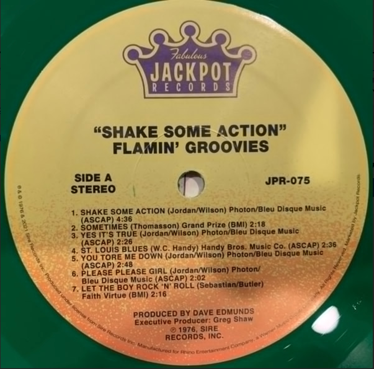FLAMIN' GROOVIES (フレイミン・グルーヴィーズ) - Shake Some Action (US 正規再発「限定グリーンヴァイナル」 LP/ New) '76年、パワーポップ期の名作 4th アルバム !