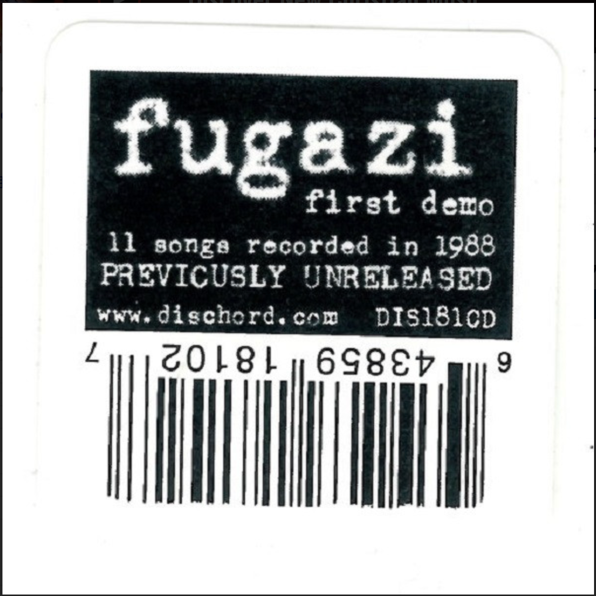 FUGAZI (フガジ) - First Demo (US 限定デジパック CD / New) '88年ファーストデモ全11曲!