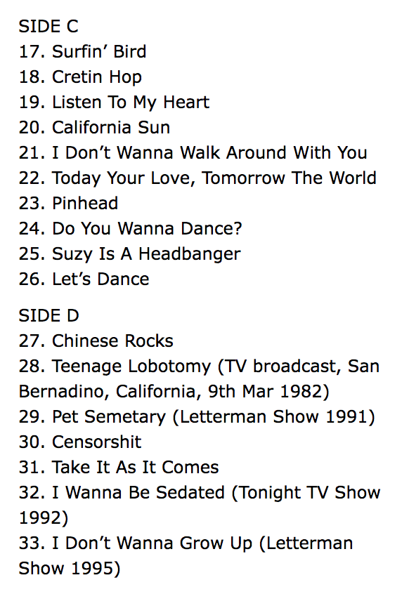 RAMONES (ラモーンズ) - The Cretin Hop: Live Broadcast From The Second Chance Saloon February 1979 (EU 限定クリア&レッド・スプラッターヴァイナル 2xLP/ New)