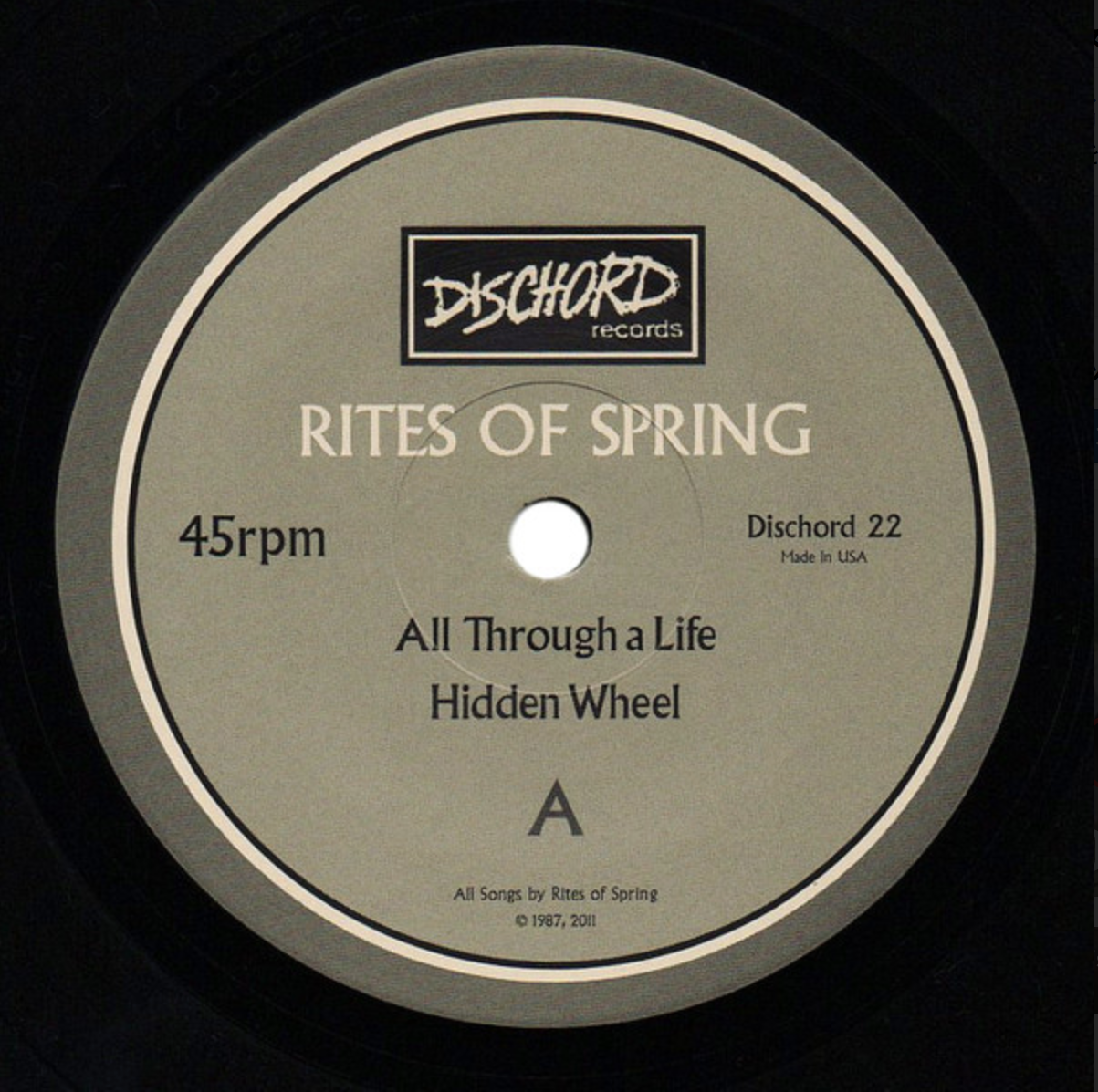 RITES OF SPRING (ライツ・オブ・スプリング) - All Through A Life (US 「正規」限定再発 7"/ New) '87年唯一 EP !