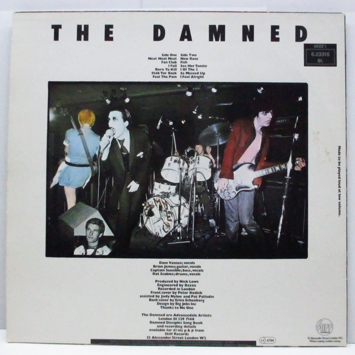 DAMNED, THE (ザ・ダムド) - Damned Damned Damned (German '86 再発「青ロゴ・薄緑ラベ・黒盤」 LP)