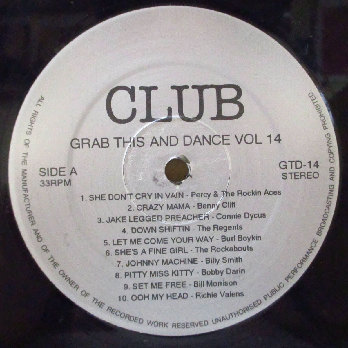 V.A. (50's & 60's R&B/ロカビリー人気コンピ) - Grab This & Dance Vol.14 (UK オリジナル LP)