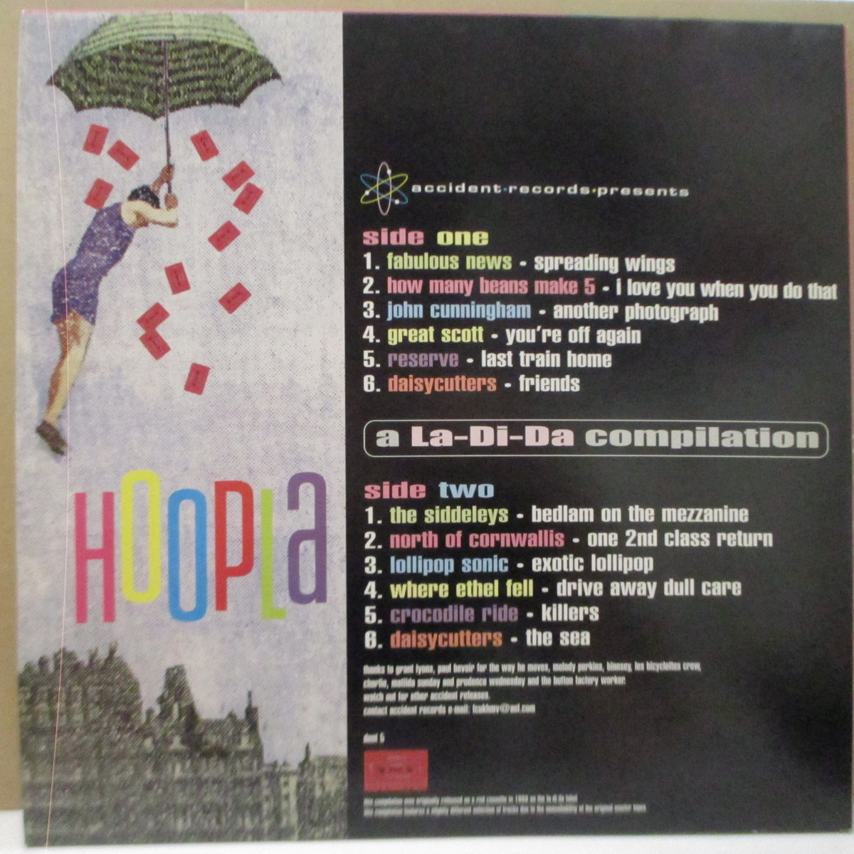 V.A. ('80s UK・ネオアコ/インディポップ・コンピ) - Hoopla A La-Di-Da Compilation In Stereophonic Sound (UK オリジナル LP/New 廃盤) '88年コンピレーション