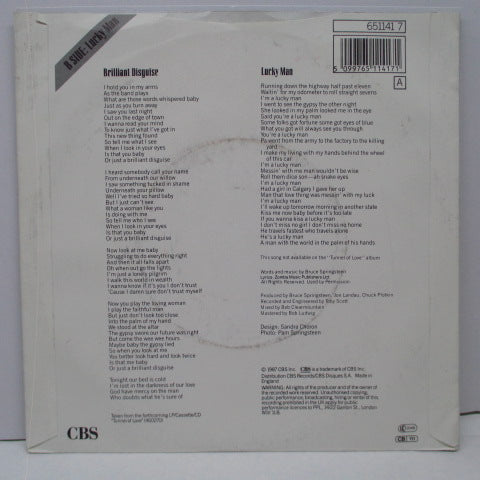 BRUCE SPRINGSTEEN - Brilliant Disguise (UK Orig.) Red Title PS