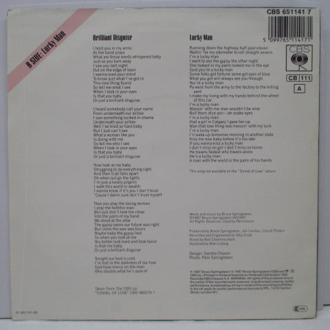 BRUCE SPRINGSTEEN-Brilliant Disguise (UK Orig.) * Pink Title PS
