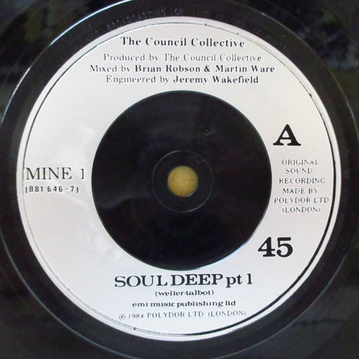 COUNCIL COLLECTIVE, THE (Style Council, The) (カウンシル・コレクティヴ (スタイル・カウンシル)) - Soul Deep (UK オリジナル 7"+PS)