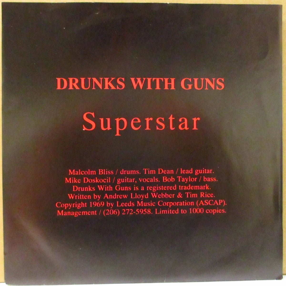 DRUNKS WITH GUNS (ドランクス・ウィズ・ガンズ) - Superstar (US 900 Ltd.7")