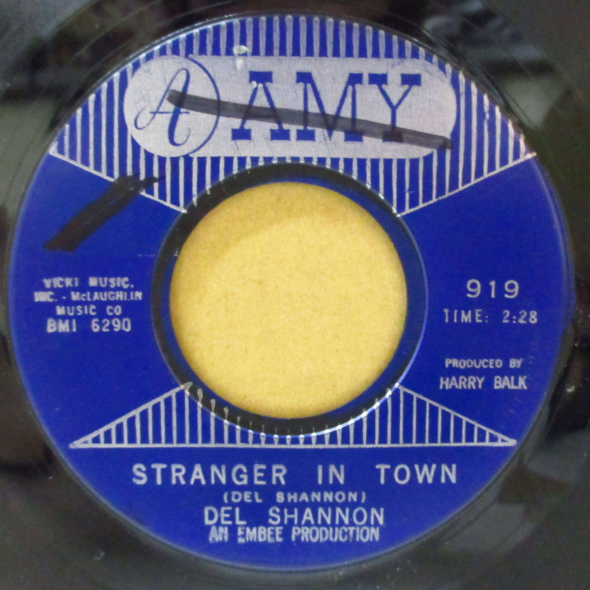 DEL SHANNON (デル・シャノン) - Stranger In Town (US Orig.Blue Plastic Label 7")