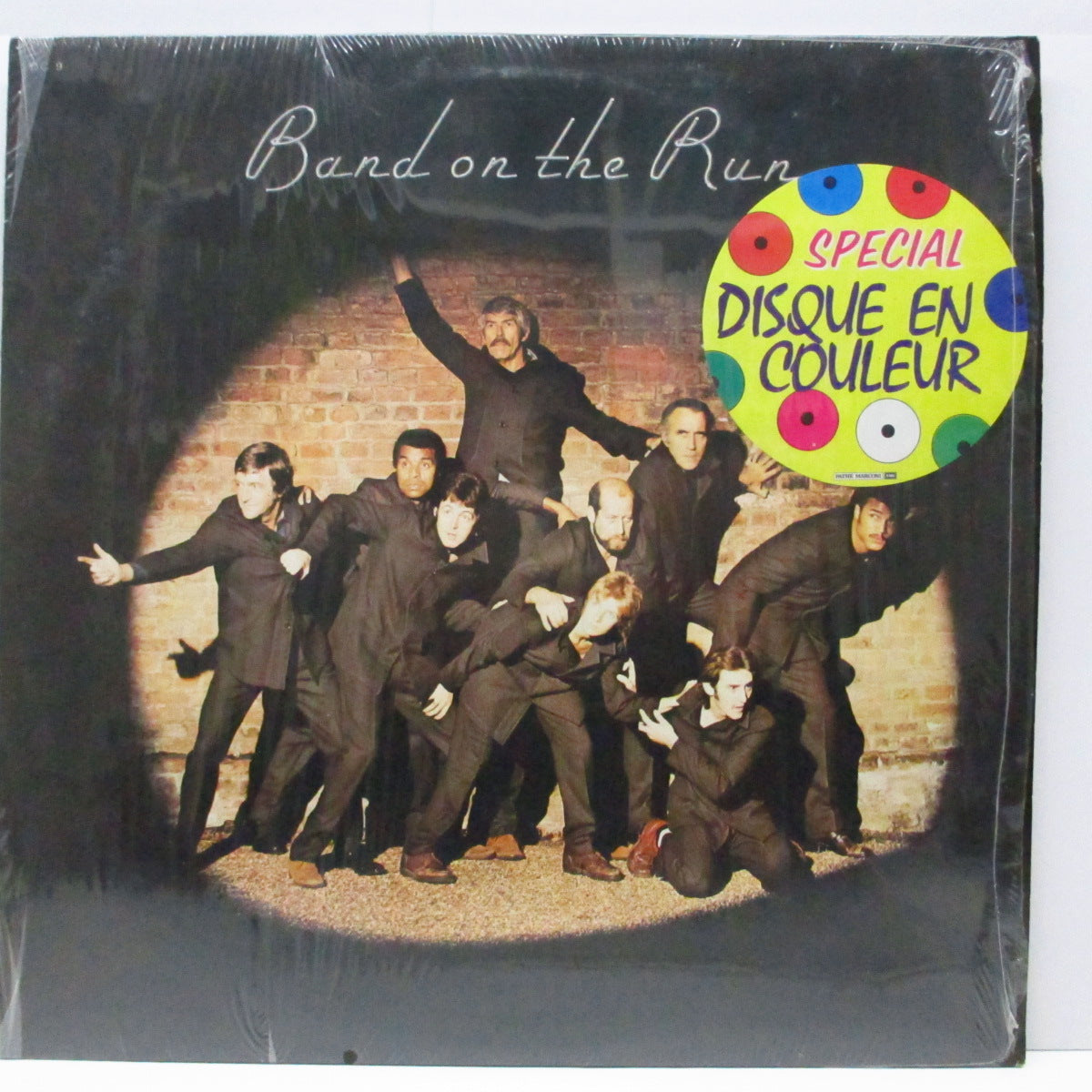 PAUL McCARTNEY & WINGS (ポール・マッカートニー & ウィングス ) - Band On The Run (France '78 再発「イエローヴァイナル」LP+インナー、ポスター/ステッカー付ジャケ)