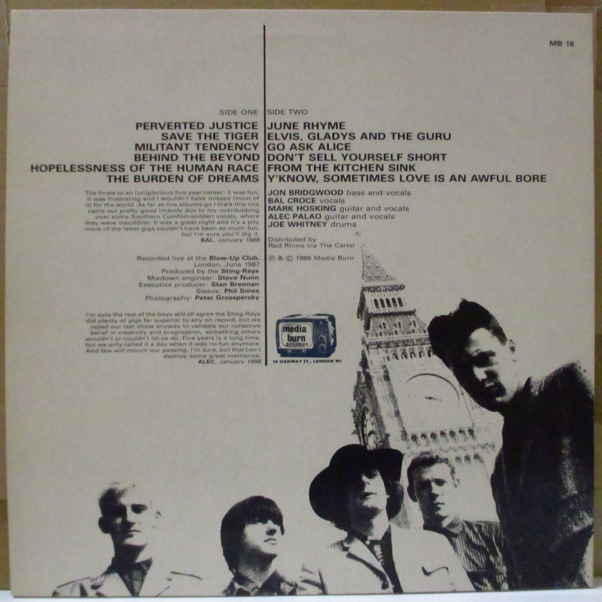 STING-RAYS, THE (ザ・スティングレイズ) - Goodbye To All That - Live Vol. 2 (UK オリジナル LP)