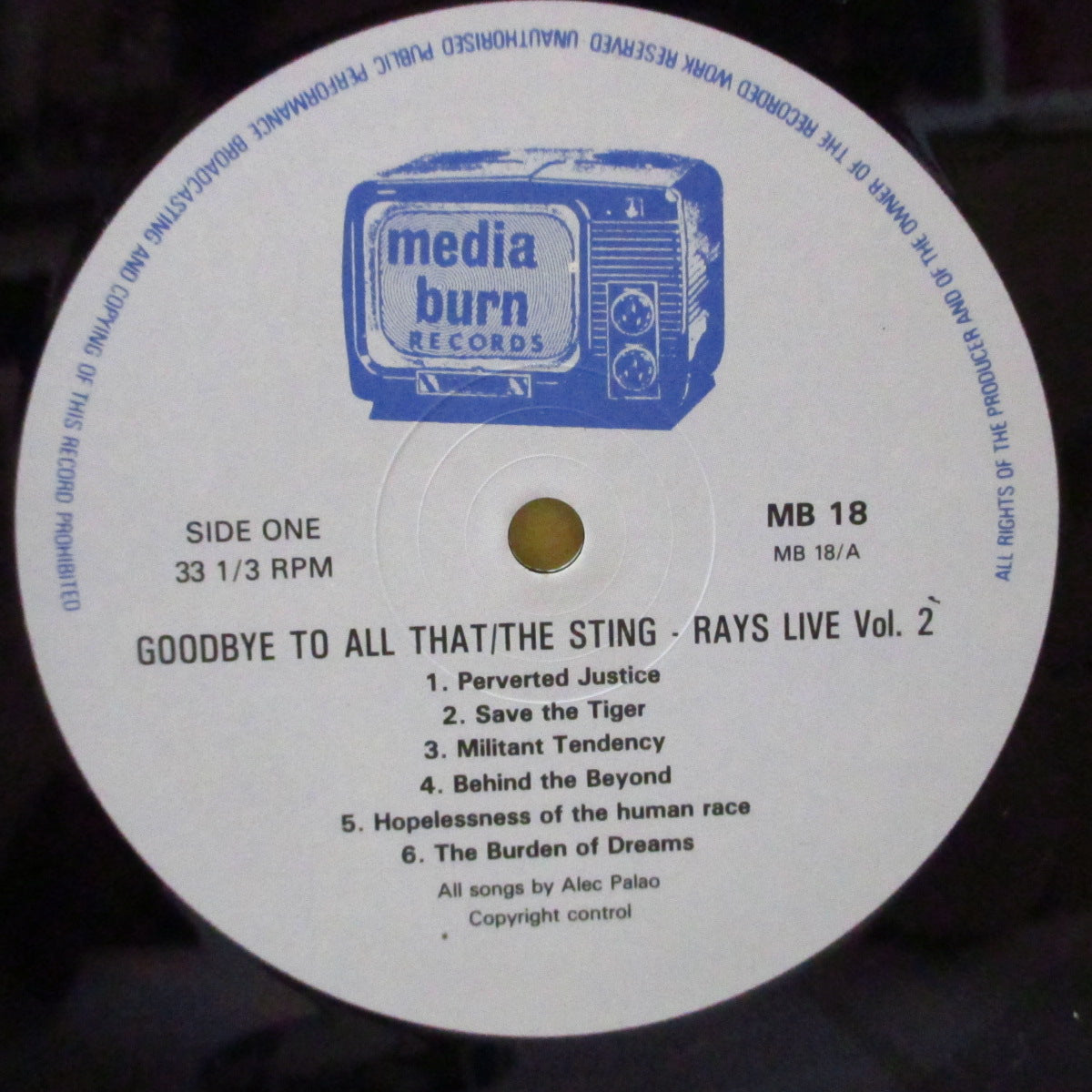 STING-RAYS, THE (ザ・スティングレイズ) - Goodbye To All That - Live Vol. 2 (UK オリジナル LP)