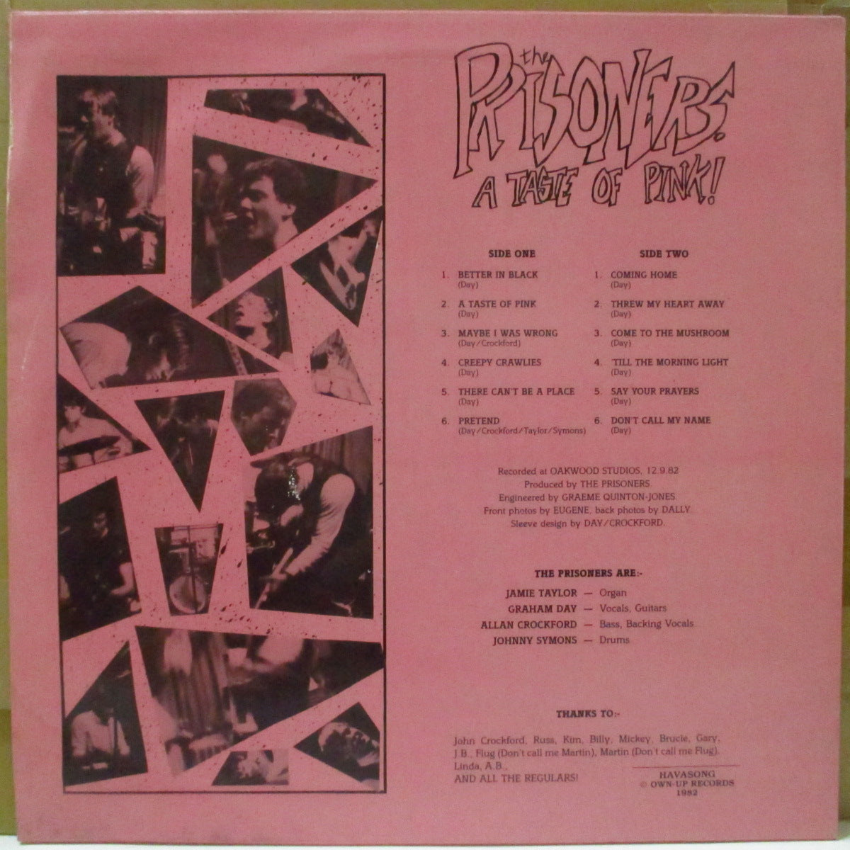 PRISONERS, THE (ザ・プリズナーズ) - A Taste Of Pink (UK 80's 限定再発「ピンクヴァイナル」 LP/光沢ピンクジャケ)