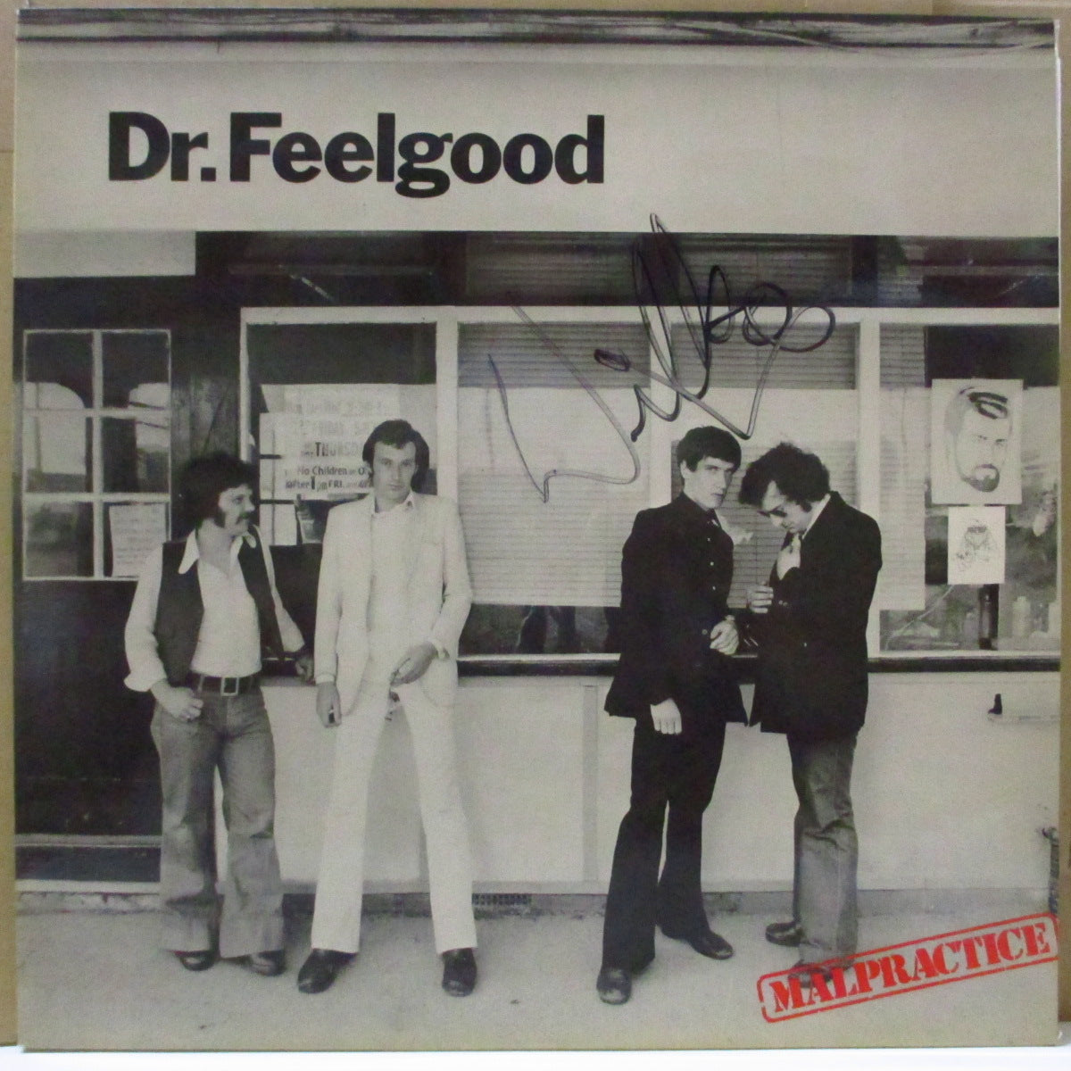 DR.FEELGOOD (ドクター・フィールグッド) - Malpractice (UK オリジナル LP/ウィルコの直筆サイン入り両面コーティング・ジャケ)
