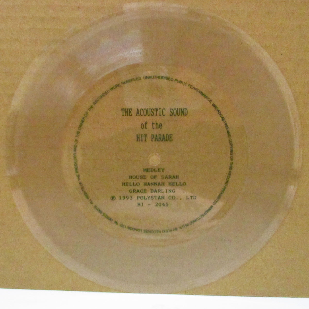 HIT PARADE, THE (ザ・ヒット・パレード) - The Acoustic Sound Of The Hit Parade (Japan Promo.Clear Flexi 7")