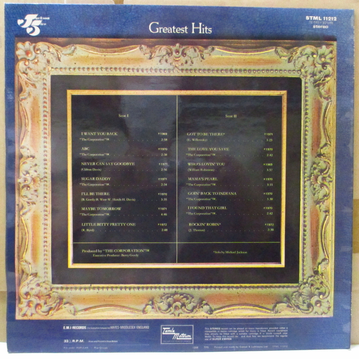 JACKSON 5 (ジャクソン・ファイヴ) - Greatest Hits (UK オリジナル・ステレオ LP/両面コーティングジャケ)