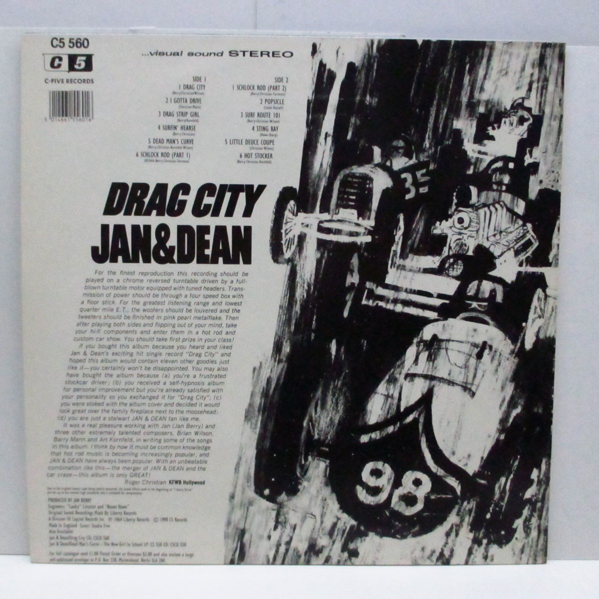 JAN & DEAN (ジャン&ディーン) - Drag City (UK '90 Reissue Stereo LP)