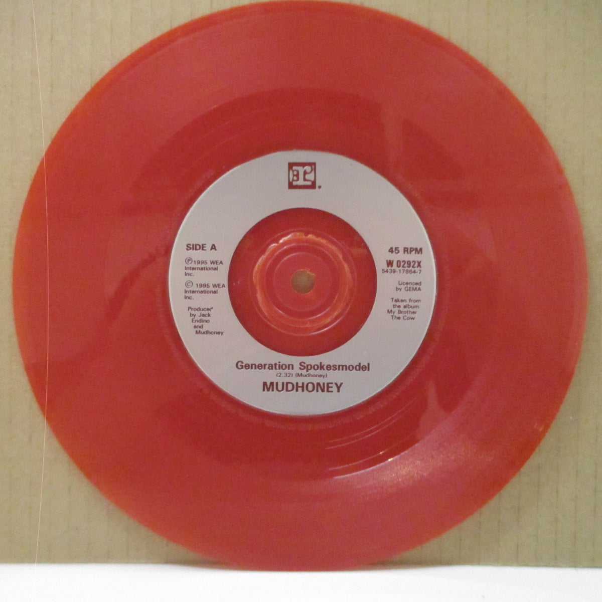 MUDHONEY (マッドハニー) - Generation Spokesmodel (EU 限定レッドヴァイナル 7インチ+光沢固紙ジャケ)