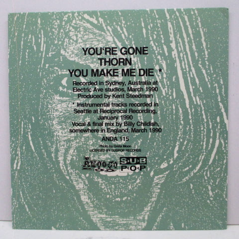 MUDHONEY (マッドハニー) - You're Gone +2 (OZ オリジナル「黒盤」 7インチ+光沢固紙ジャケ)