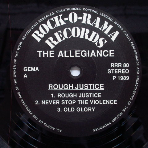 ALLEGIANCE, THE (ジ・アリージャンス) - Rough Justice (German Orig.LP)