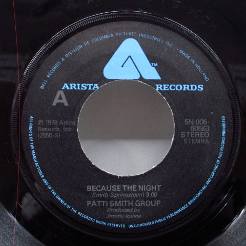 PATTI SMITH GROUP (パティ・スミス・グループ) - Because The Night (Dutch Orig.7")
