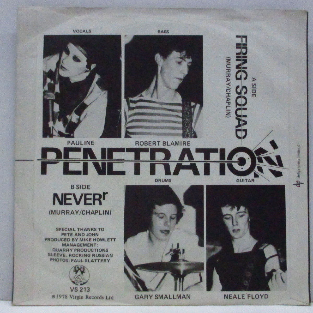 PENETRATION (ペネトレイション) - Firing Squad (UK オリジナル「ブルーラベ」7"+PS)