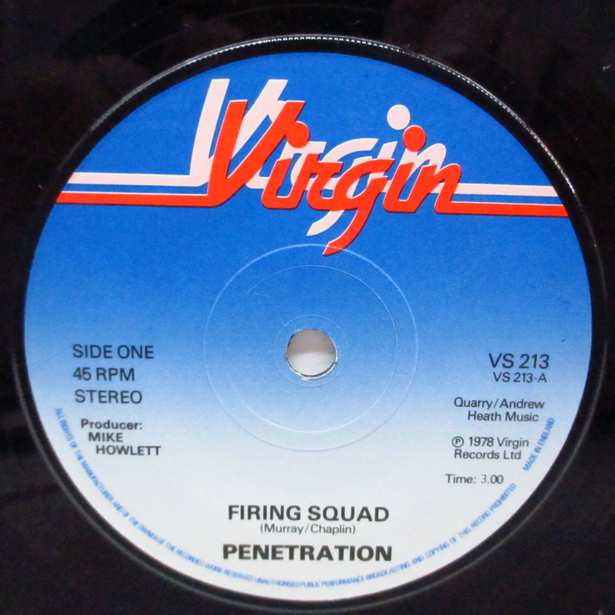 PENETRATION (ペネトレイション) - Firing Squad (UK オリジナル「ブルーラベ」7"+PS)